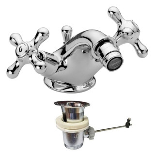 Paffoni Iris retrò bidet tap automatic drain chrome IRV125CR