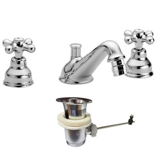 Paffoni Iris 3-hole bidet tap automatic drain chrome IRV118CR