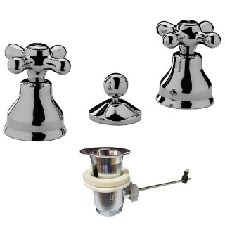 Paffoni Iris bidet tap with automatic waste chrome IRV116CR