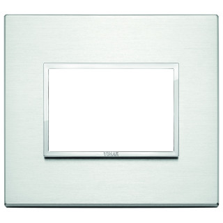 Placa Vimar Eikon Evo 3 módulos Aluminio Brillante 21653.01
