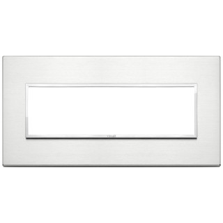 Vimar Eikon Evo placa 7 módulos Aluminio Brillante 21657.01