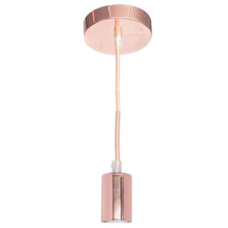 Duralamp suspension wire for chandeliers with pink copper rosette TN-E27CU