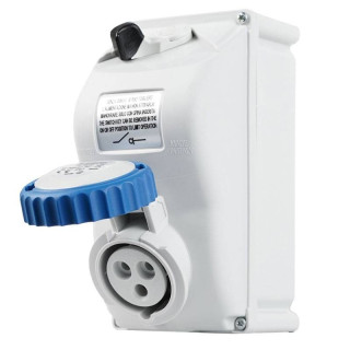 Fanton industrial wall outlet 2P+E 32A 230V IP67 blue 73360