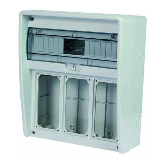 Empty board for Fanton Ulisse 3-hole sockets IP65 grey 74184