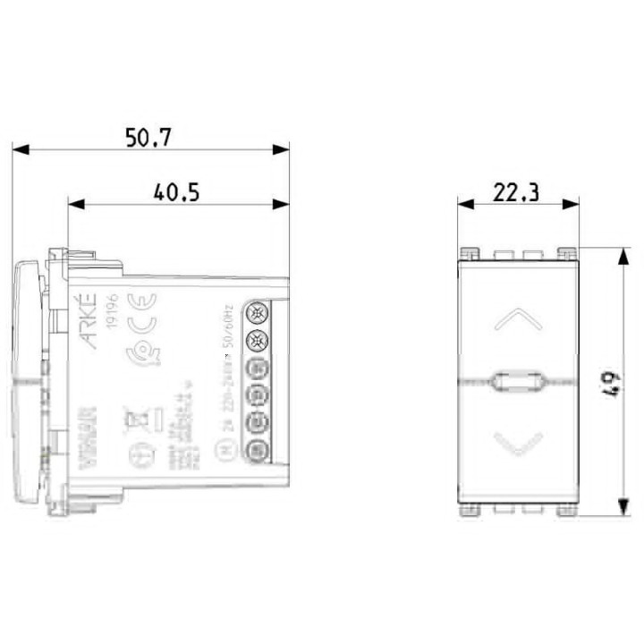 Vimar Arkè Quid roller shutter switch grey 19196