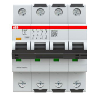 Interrupteur magnétothermique ABB 4P 63A) 15KA C 4M S204P S590846