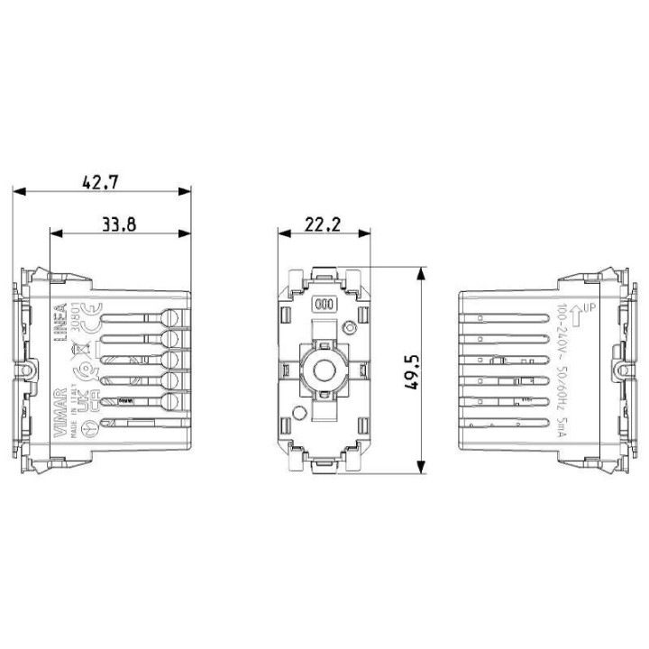 Commande électronique connecté IoT Vimar Linea View sans fil 30801