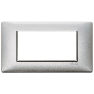 Placca Vimar Plana 4 Moduli argento metallizzato 14654.71