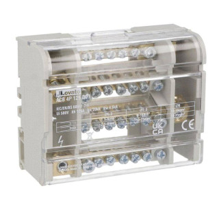 Lovato 125A 4P 7-terminal Power distribution block ACB4P125D07