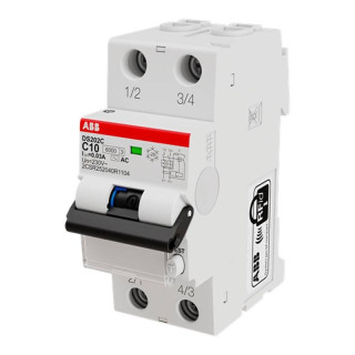 Abb FI- und LS-Schalter 10A 2P 30mA AC 6KA DS202CRC10AC30