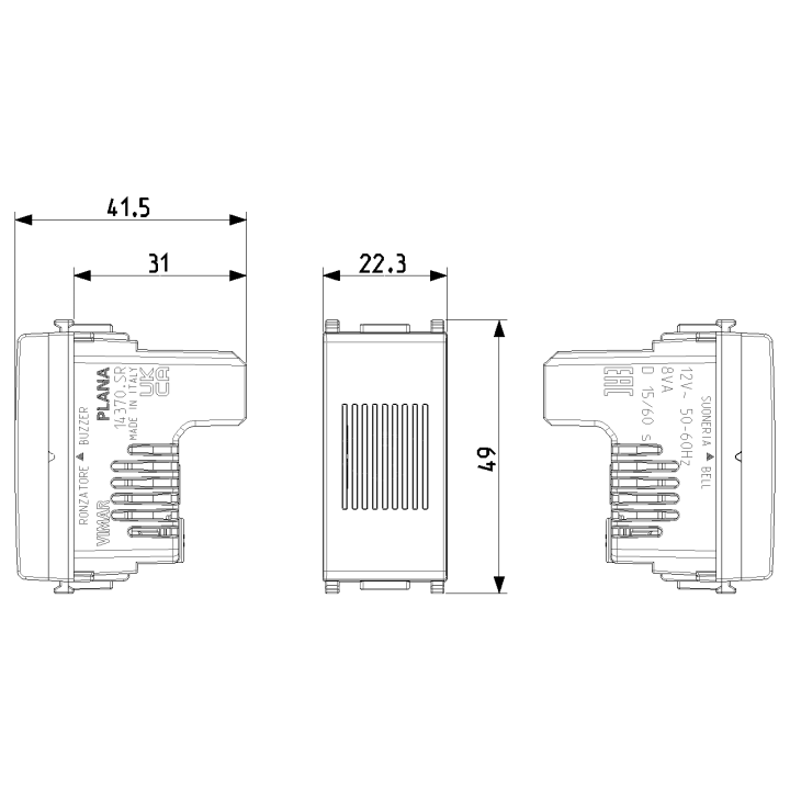 Vimar Plana timbre y zumbador 12V 14370.SR