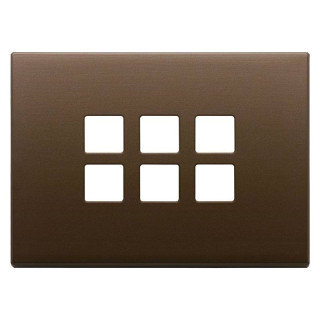 Vimar Eikon 3M plate for 6 controls Flat metal bronze