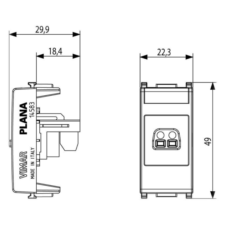 Vimar Plana Stecker für Lautsprecher Weiß