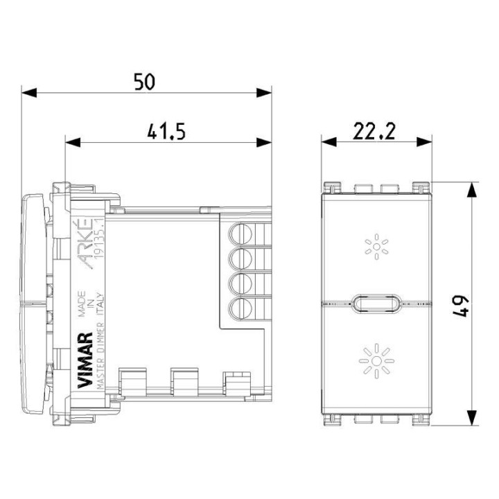 Vimar Arkè 230V Grey Universal Master Dimmer Controller