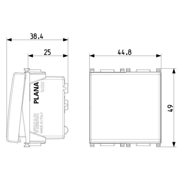 Vimar Plana Schalter 1P 10AX 250V 2M Beleuchtbar Weiß