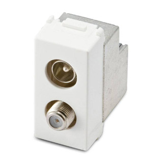 Koaxial TV/SAT Master IEC Stecker Buchse 1M Weiß