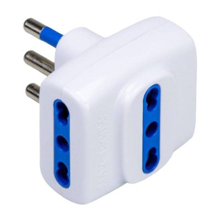 Master triple adapter 2P+E 16A plug S17 3 bivalent sockets