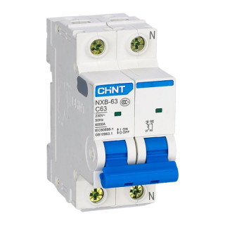 Interruptor Magnetotérmico Chint NXB-63S 1P+N 16A 4,5kA C 2M