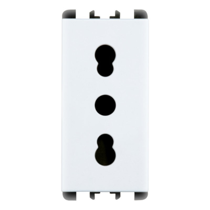 Presa Bipasso Urmet Simon Nea P11-P17 2P+T 16A 250V 1M Bianco