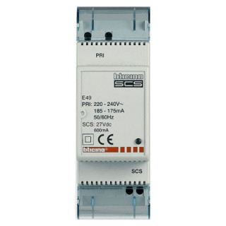Bticino My Home power supply 230 Vac 27 Vdc 2 Din Modules E49