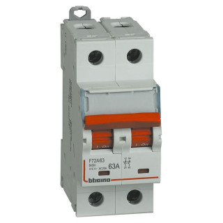 Bticino Modular Disconnect Switch 2P 63A 400Vac 2 modules IP20