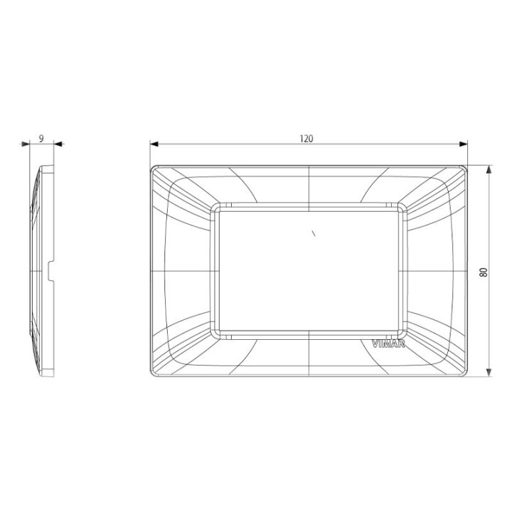 Platte 3 Module Vimar Plana Weiß glänzend 14653.01