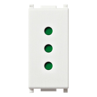 Toma Vimar Plana 2P+E 10A tipo P11 norma italiana Blanco