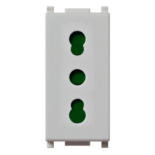 Vimar Plana 2P+E 16A Type P17/11 250V IP20 Silver Double-Plug Receptacle