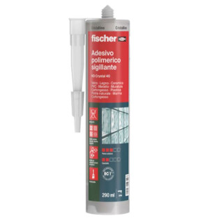 Fischer KD Crystal 40 crystal clear anti-mold adhesive sealant