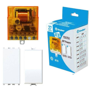 Finder kit with relay 270582304000 and two blank modules Matix and Vimar