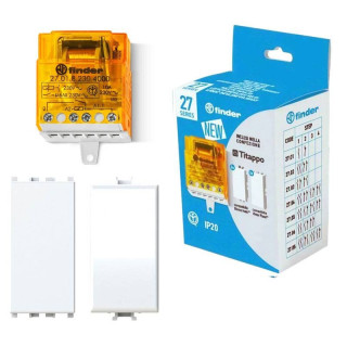 Finder kit with relay 270182304000 and two blank modules Matix and Vimar